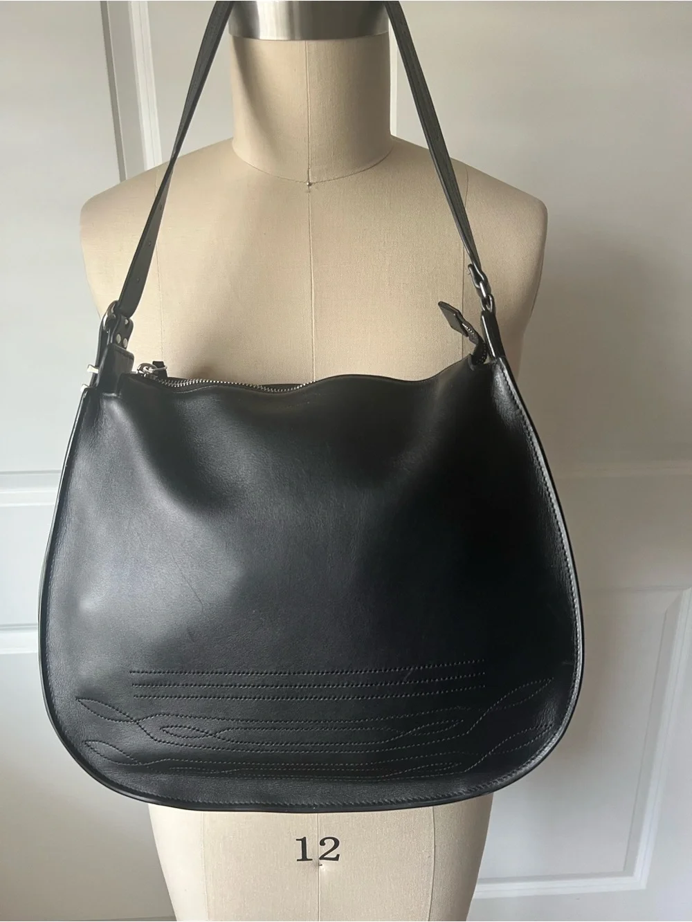 All Saints Black Leather Shoulder Bag